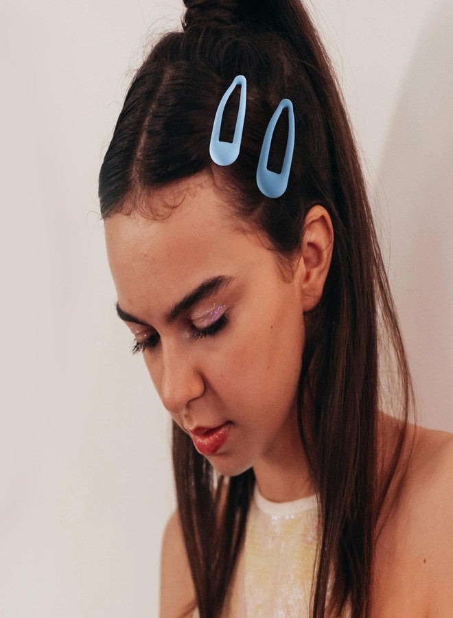 Cptots Small Hair Barrettes For Women No Slip Metal Snap Clips For Thin And Fine Hair,Matte Multiple Blue,20 PCS,1.97 x 0.5 Inch. - Image 4